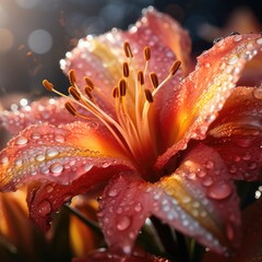 Canvas Print - flower with water drops