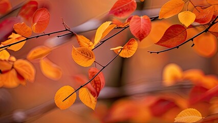 Poster - autumn leaves on the tree