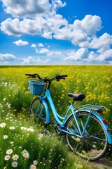 Wall Mural - Beautiful natural landscape with a bicycle