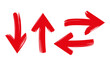 © shiblutheprince - Set of hand drawn Red Arrow Brush. Grunge arrow paint different direction vector illustration