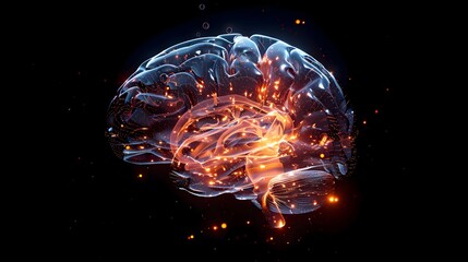 Poster - Holographic Brain Showcasing Augmented Reality and Information Processing