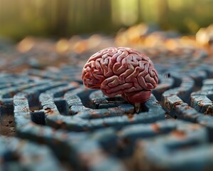 Poster - intricate brain labyrinth representing the complexity of human thought