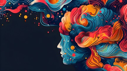 Poster - Vibrant Cerebral Patterns Symbolizing Creativity and Diverse Thinking