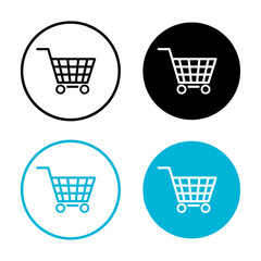 Wall Mural - Vector Shopping Cart Icon Circle Set