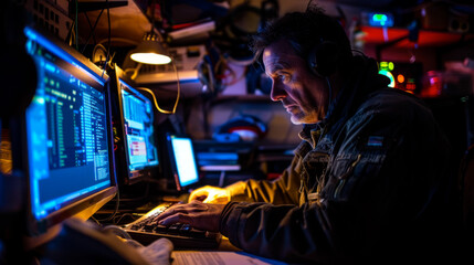 Poster - Military officer in space ship control room