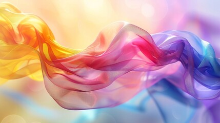 Wall Mural - An abstract chromatic ribbon with bright, shimmering colors, ideal for a modern and dynamic visual. 