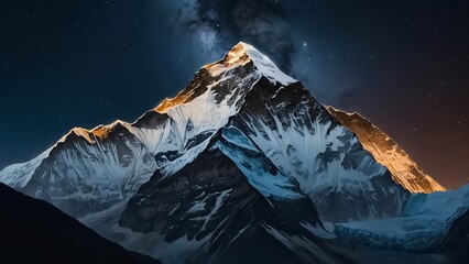 fantastic landscape of Himalayan peaks mountain with snow cap at the top and hills and valley for multimedia content