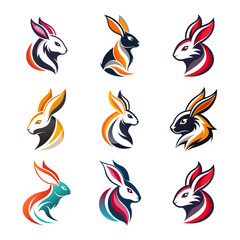 Wall Mural - a colorful logo for a rabbit