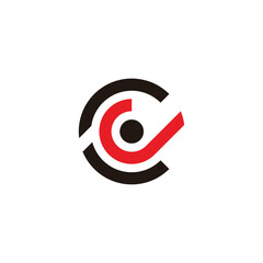 Sticker - letter cj round rotate logo vector