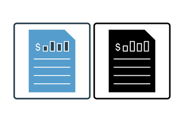Poster - Financial report icon. icon related to accounting. suitable for web site, app, user interfaces, printable etc. solid icon style. simple vector design editable