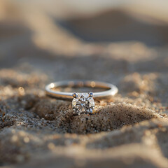 Poster - wedding rings on the sand