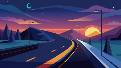 Wall Mural - night road in the city