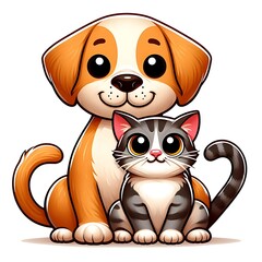 A dog design drawing graphic and cat design drawing graphic sitting together eyecatching Illustrative highquality optimized.