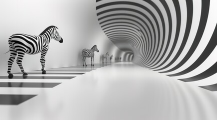 Wall Mural - zebra crossing the road