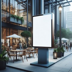 Wall Mural - A large billboard in a building optimized realistic.