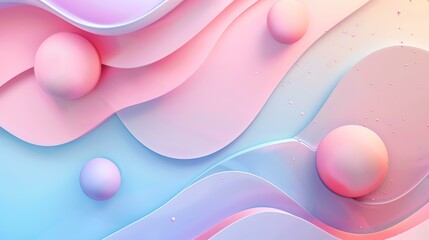 Wall Mural - This is a beautiful abstract background image. The colors are soft and pastel, and the shapes are organic and flowing.