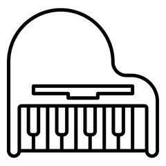 Poster - Grand Piano icon. outline icon