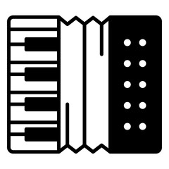 Poster - Accordion icon. black fill icon