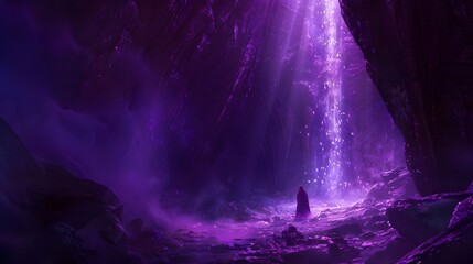 Wall Mural - cave with purple light