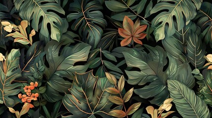 Leaf pattern wallpaper