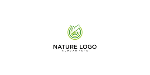 Wall Mural - Creative nature logo design with modern concept , premium vector