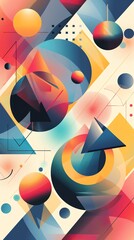 Poster - Colorful chaos of geometric shapes