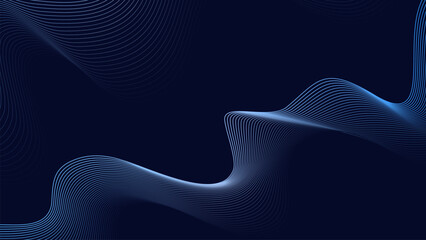 Poster - Geometric abstract lines wave background vector