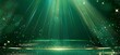 © Chand Abdurrafy - Luxury green background with stage and light rays for award ceremony