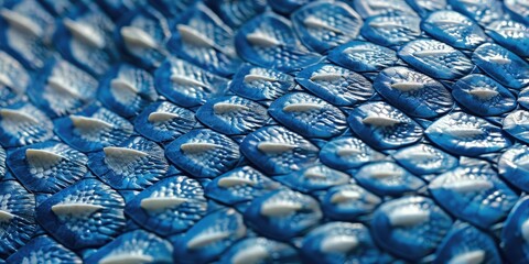 Poster - close-up of blue reptile scales