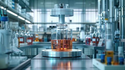 Poster - A modern laboratory setup showcasing the process of supercritical fluid extraction. include a sleek. Generative AI.