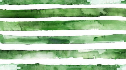 Fototapete - Watercolor design featuring green stripes on a white background