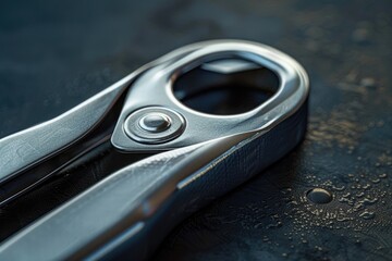 Poster - A close-up shot of a pair of scissors lying on a table