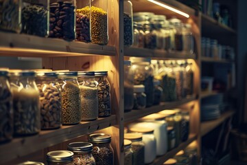 Poster - Shelf filled with various jars of food