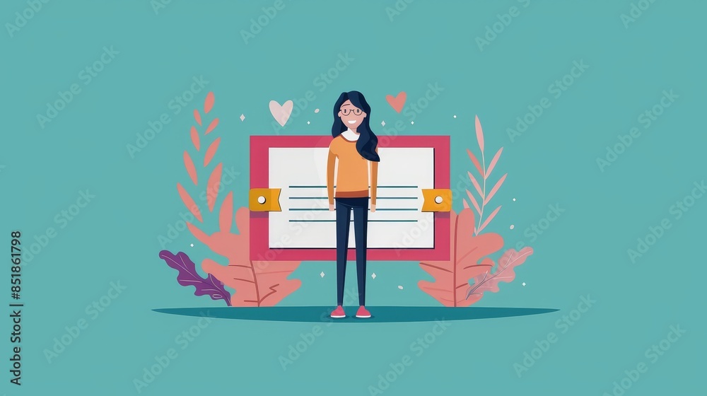 Certificate flat design front view professional certification theme ...