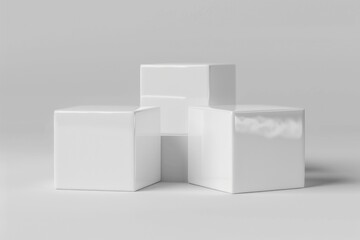 Poster - A close-up view of three white cubes placed side by side