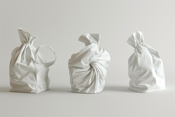 Poster - A photo of three white bags sitting side by side