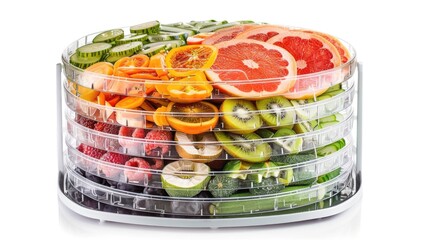 Poster - A colorful arrangement of various fruits and vegetables in a wicker basket