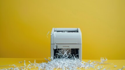 Poster - A stack of shredded documents or papers, often used for secure disposal or recycling