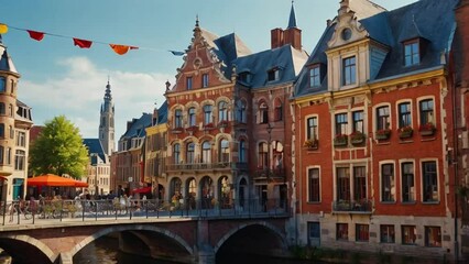 Wall Mural - Beautiful town Mons Belgium