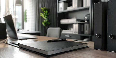 Wall Mural - A laptop computer sitting on top of a wooden desk, perfect for work or study
