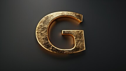 Poster - A single gold letter G on a dark or black background, suitable for various uses such as branding, logos, and designs