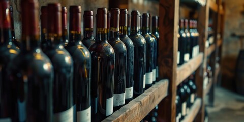 Poster - A collection of wine bottles on a shelf