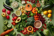 © john - Healthy food flat lay