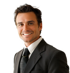 Wall Mural - shot of a smiling businessman on isolated transparent background