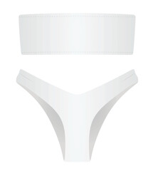 Canvas Print - White woman bra and panties. vector