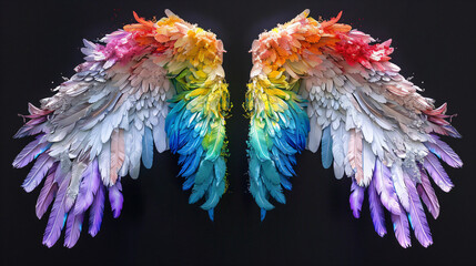 Poster - Rainbow Angel Wings.