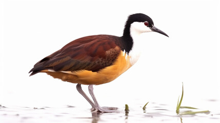 Detailed African Jacana: White Background Portraits