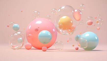 Wall Mural - colorful bubbles balloons