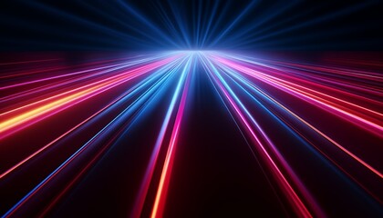 Wall Mural - abstract background with neon lights rays lines