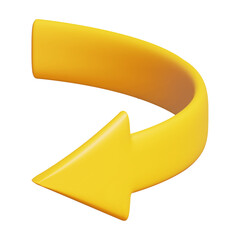 Aufkleber - 3D yellow arrow on isolated background. Infographic or business concept. Stock vector illustration.